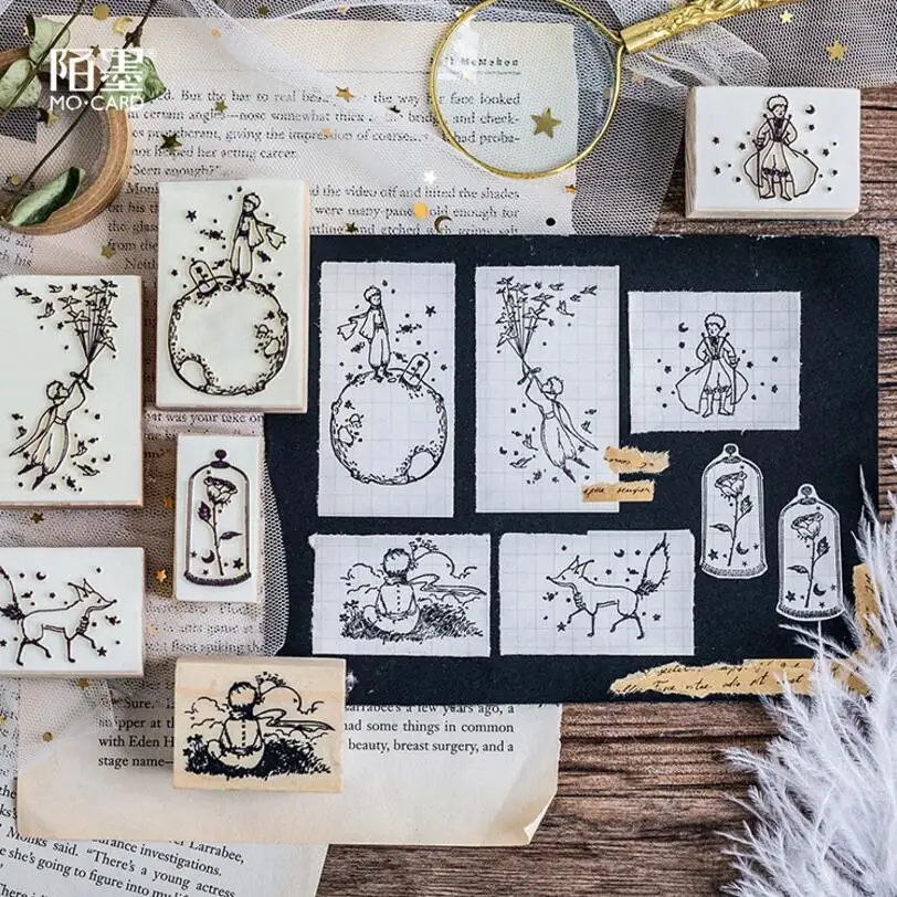 

Vintage Rose Planet Little Prince decoration stamp wooden rubber stamps for scrapbooking stationery DIY craft standard stamp