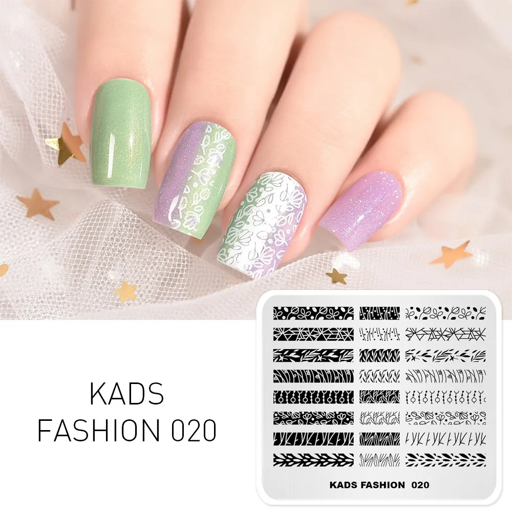 KADS Nail Stamping Plate Fashion 020 Beauty Nail Art Stamp Template DIY Image Template Manicure Stamping Plate Stencil Tools 2
