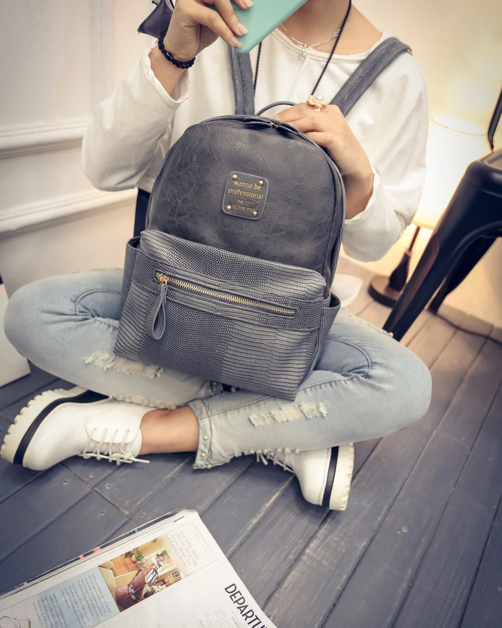 Por Stylish Backpacks For College 2016 Fashion Brand Women Black Leather Backpack For College Travel Vintage Female Plaid Backpacks Agers School Bags In From Luge On