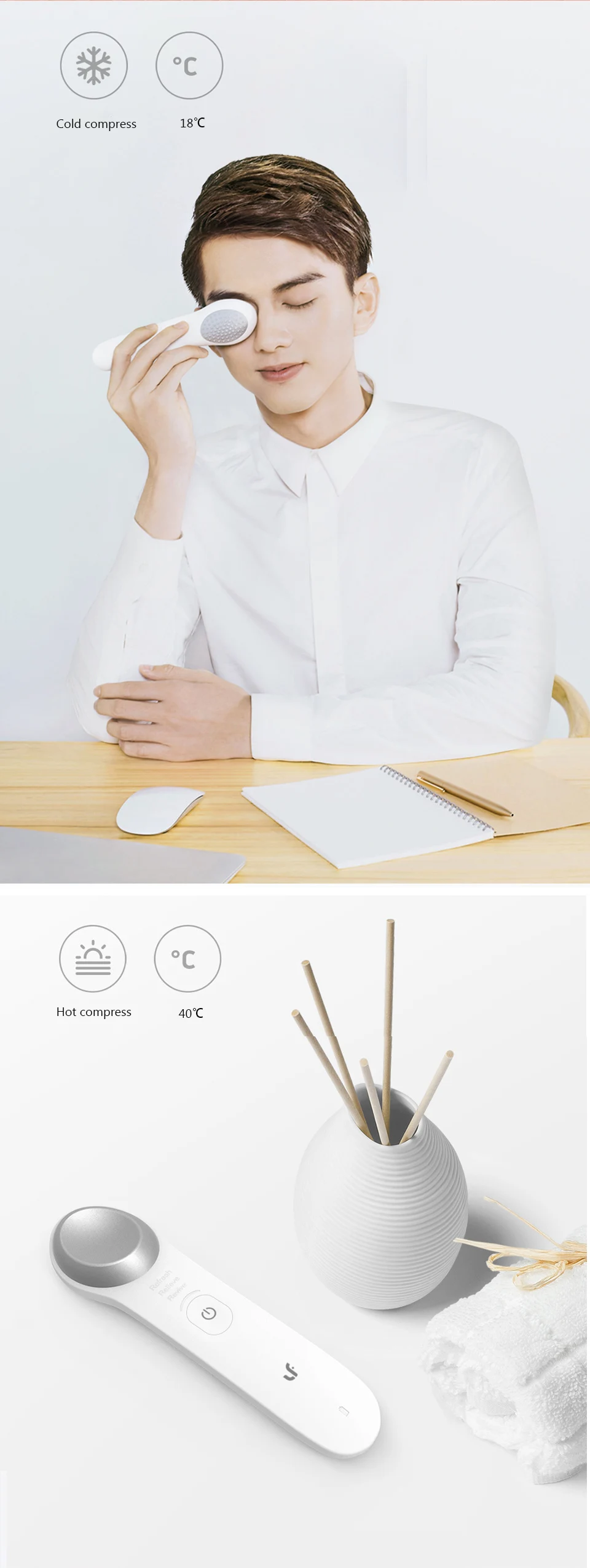 Xiaomi Mijia LF Cold Warm Eye Massager Auto smart Temperature Sensor Control Automatic Sensor USB Port Eyes Relax life # (2)