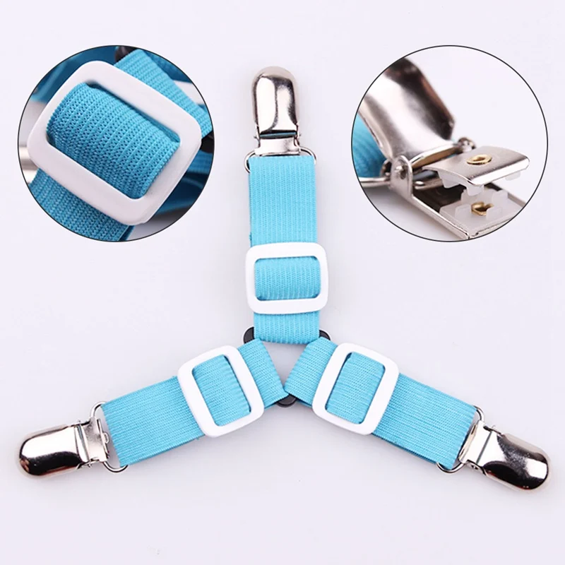 

4Pcs/Set Bed Sheet Clip Bed sheet Belt Fastener Mattress Elastic Non-slip Clip Blanket Gripper White and Black