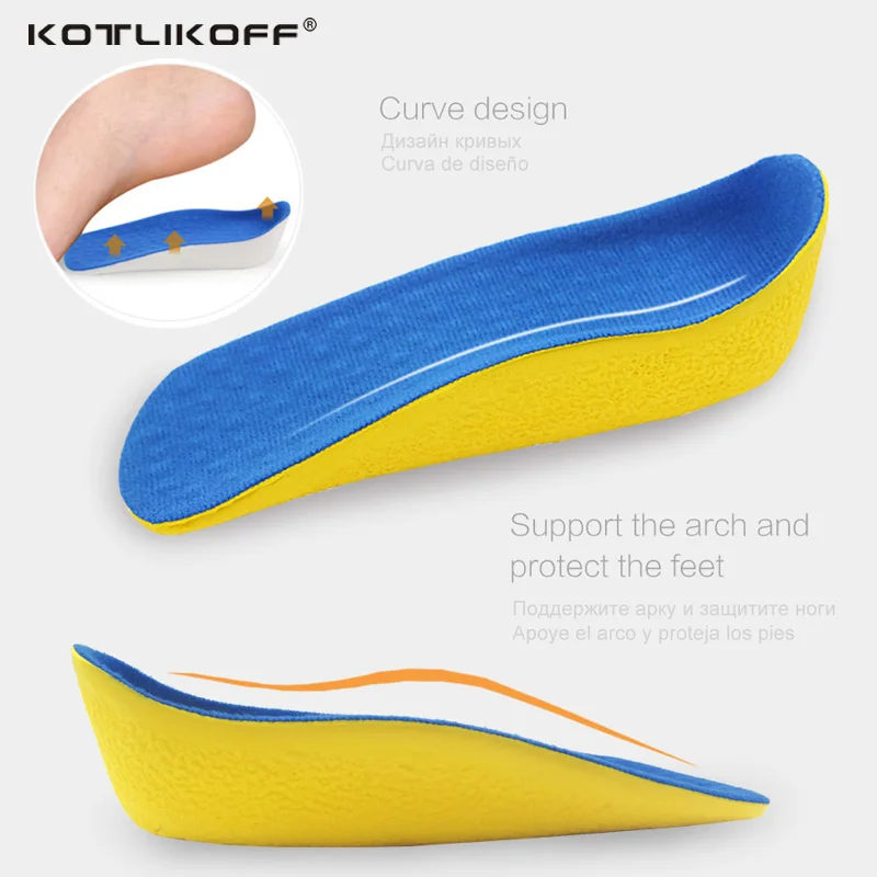 

EID 2cm half Height Increase Insole Cushion Height Shoe Heel Insert Taller Women Men arch support orthopedic insoles