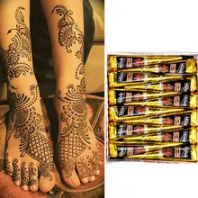 Cones de henna, pasta de tatuagem de henna indiana, azul, marrom, vermelho, branco, para tatuagem temporária, arte corporal, adesivo, pintura corporal Mehndi