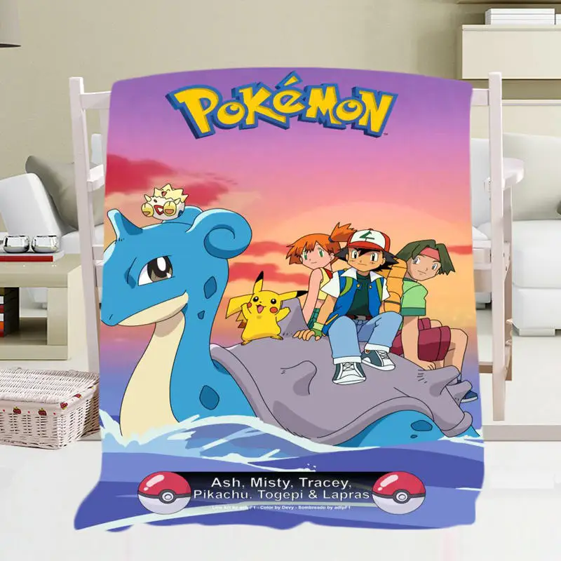 

Custom Pokemon Pikachu #6 Blanket Soft Fleece Decoration Bedroom 58x80inch,50X60inch,40X50inch T#829&yd167