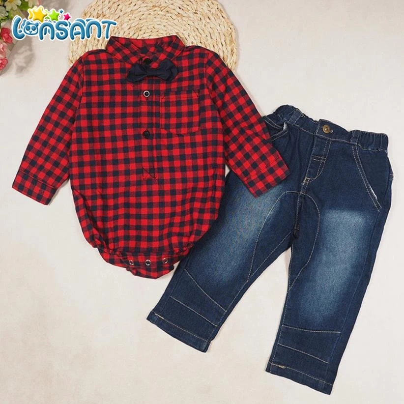 

LONSANT 2018 Baby Boy Clothes Set Gentleman Rompers Pants Suit Conjunto Menino Long Sleeve Children Clothes Sets Dropshipping