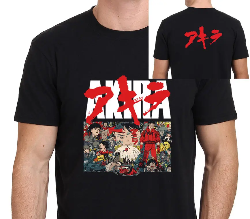 Акира kaneda аниме футболка Размеры S-XXL "короткий рукав Футболка Забавный принт"