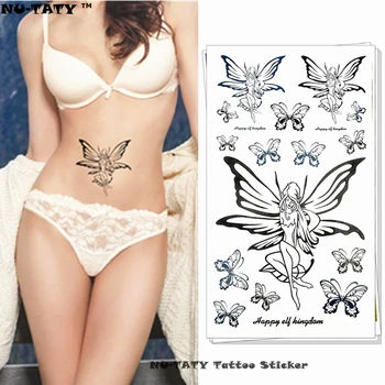 

Nu-TATY Butterfly Elf Fairy Temporary Tattoo Body Art Arm Flash Tattoo Stickers 17*10cm Waterproof Fake Painless Tattoo