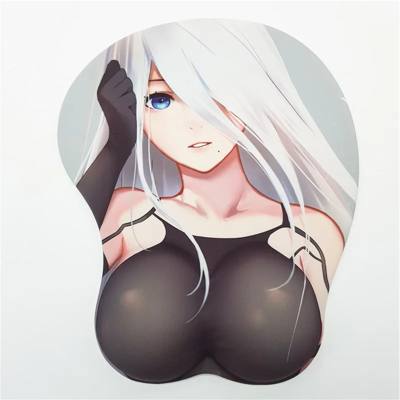 NieR: Automata A2 Ecchi аниме 3D коврик для мыши Мягкая грудь игровой коврик для мыши с подставкой для запястья с силиконовым гелем