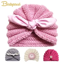 Вязаная зимняя детская шапка для девочек, Яркая Цветная шапочка, детская шапочка-тюрбан, шапки для новорожденных шапка для мальчиков, аксессуары