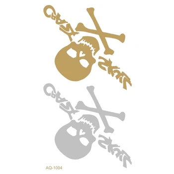 

Metallic Gold Silver Body Art Temporary Tattoo Flash Tatoo Pirate Skull Henna Tatouage Body Art Tattoo Stickers for Women TJ-004