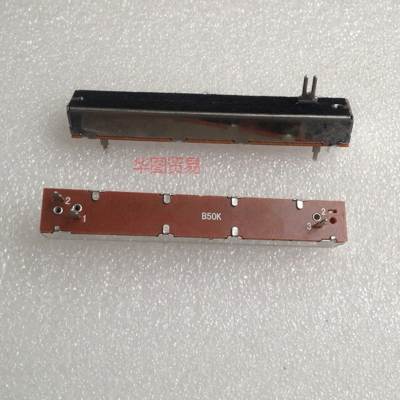 8pcs Length 88mm Mixer Slide Potentiometer Slider B50K B503 50KB / 3 foot Mono Stroke 60mm Fader