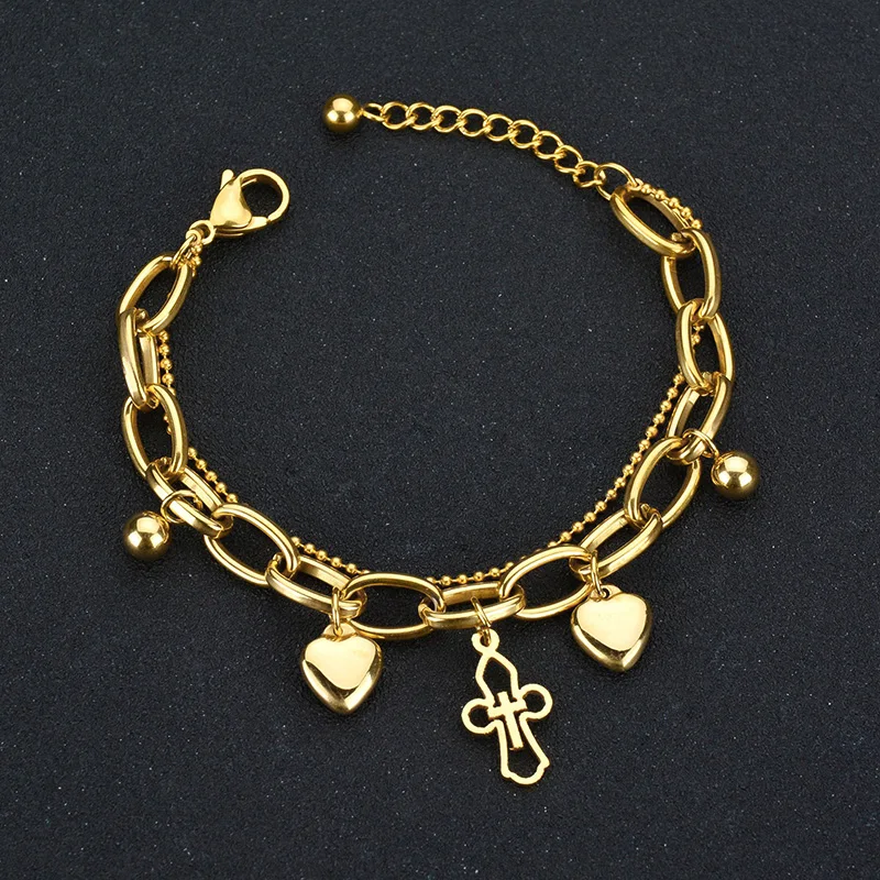 Trendy-Christian-Jewelry-Multilayer-Chain-Heart-Cross-Gold-Color-Bead-Stainless-Steel-Bracelets-For-Women-Gift (3)