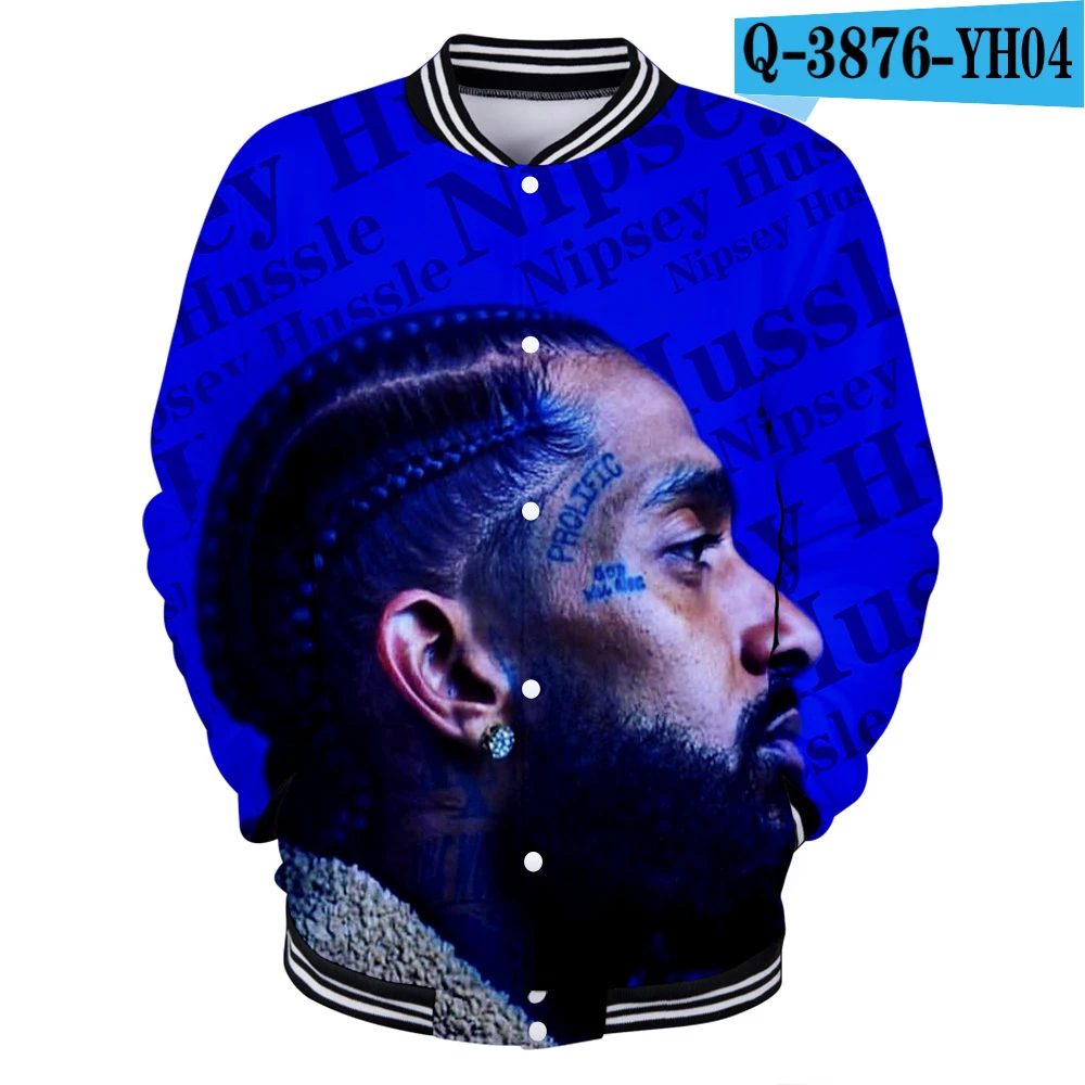 Мужские куртки и пальто Nipsey Hussle Harajuku 3d бейсбольные куртки для колледжа хип-хоп повседневная одежда мужская бейсбольная Толстовка на заказ - Цвет: YH04