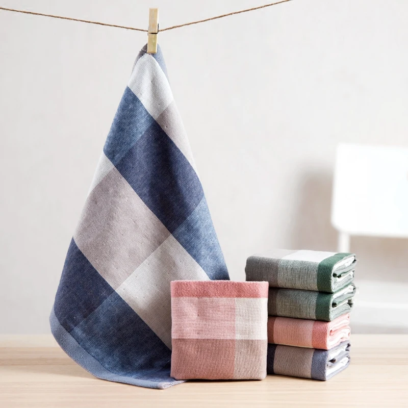 Soft Cotton Square Towel Water Absorbent Adult Face Wash Towel