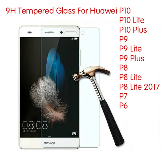 Закаленное защитное стекло 9H для экрана пленка из фольги Huawei P9 Lite Plus P8 2017 P7 P6 P10