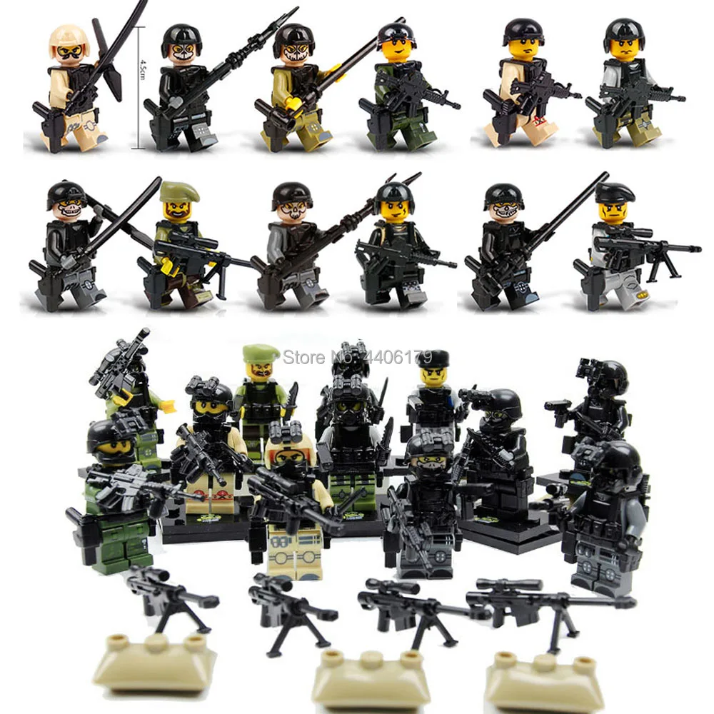 

12 PZ compatible LegoINGlys military WW2 army Special forces war Building Blocks mini soldier figures bricks toys for children