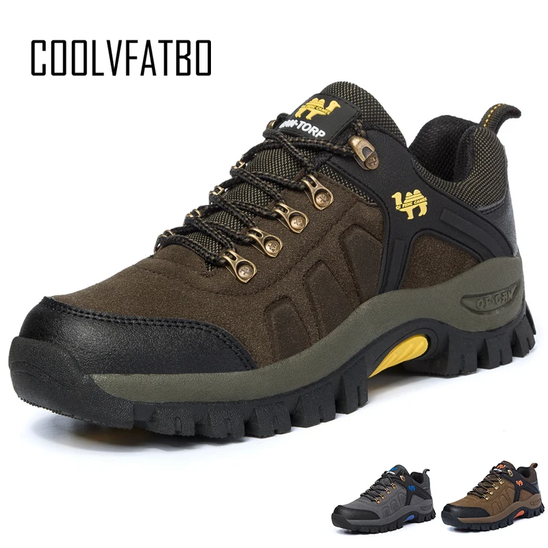 

COOLVFAYBO Men Snow Outdoors Men Hiking Shoes Suede Ankle Casual Boots Leather Men's Boots Men Winter Large Size 36-47