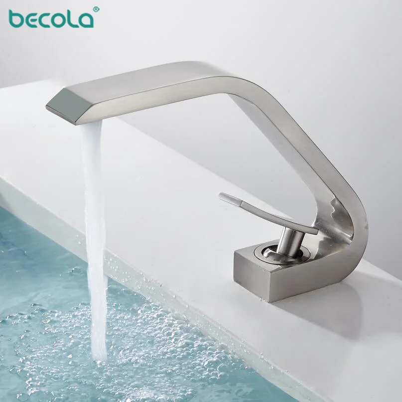 BECOLA الأزياء النحاس حوض صنبور نحى النيكل صنبور الحمام حوض الغرور سفينة الساخن الباردة صنبور المياه حوض خلاطات الحنفية 6101 -11
