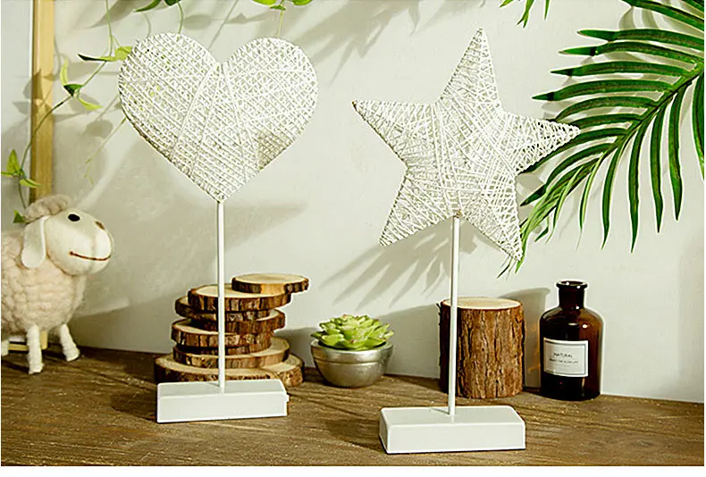Night Table Lamp Hand-Crafted 40 cm LED Night Light Star Heart Love Shaped Lamp Battery Powered Girls Room Decorative New Year (1)