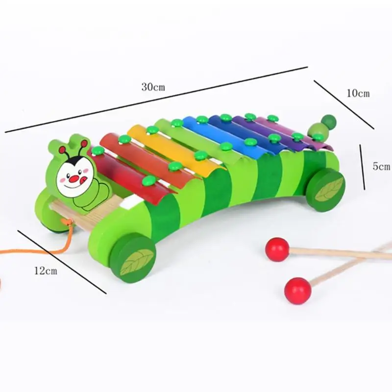8-Note детский червь автомобиль Xylophon музыкальные игрушки Ранние Монтессори музыкальные стук пианино Обучающие игрушки умные игрушки подарки
