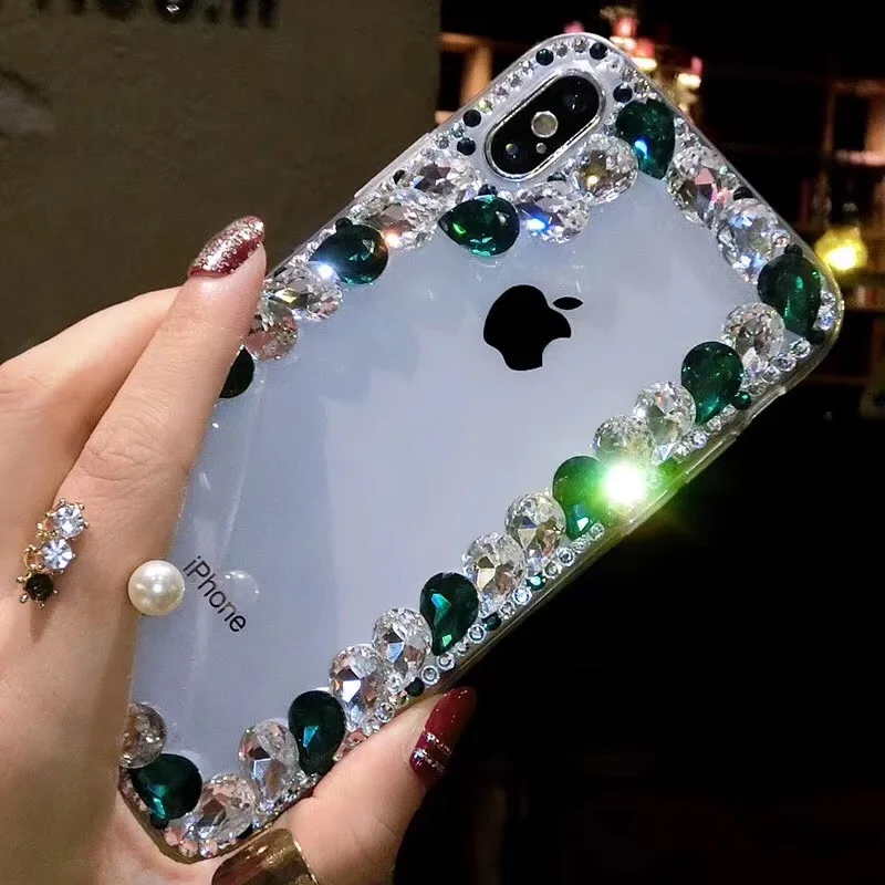 

Luxury Bling Colorful Stone Crystal Capa Cases for iPhone 11 Pro MAX XS Max XS XR X 6 6s 7 8 Plus Diamond Coque Fundas