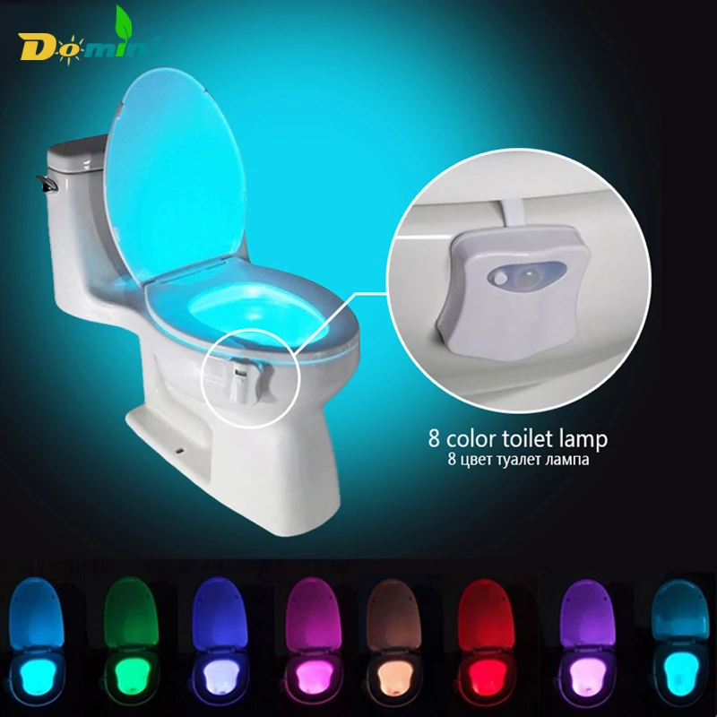 LED Toilet Lamp night Lights with Motion sensor 8 Color Toilet Bowl