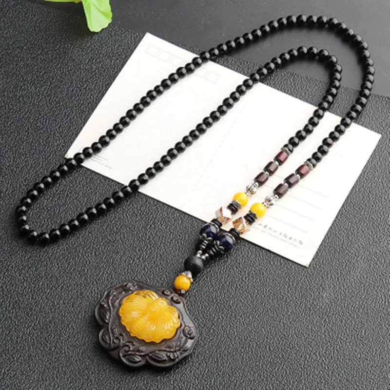 #*Cheap 2019 New Nepal handmade pendant Retro Buddhist Mala Wood Beads Pendant necklace Ethnic Long Statement women men Jewelry
