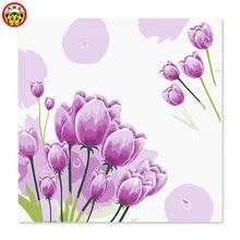 Элегантные фиолетовые домашние и фиолетовые тюльпаны нарисованные на холсте Цифровая живопись известные картины абстрактная живопись