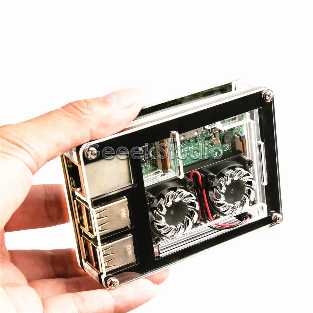 Нарезанный 9 слойный акриловый чехол Raspberry Pi 3/2 Модель B или двойной вентилятор