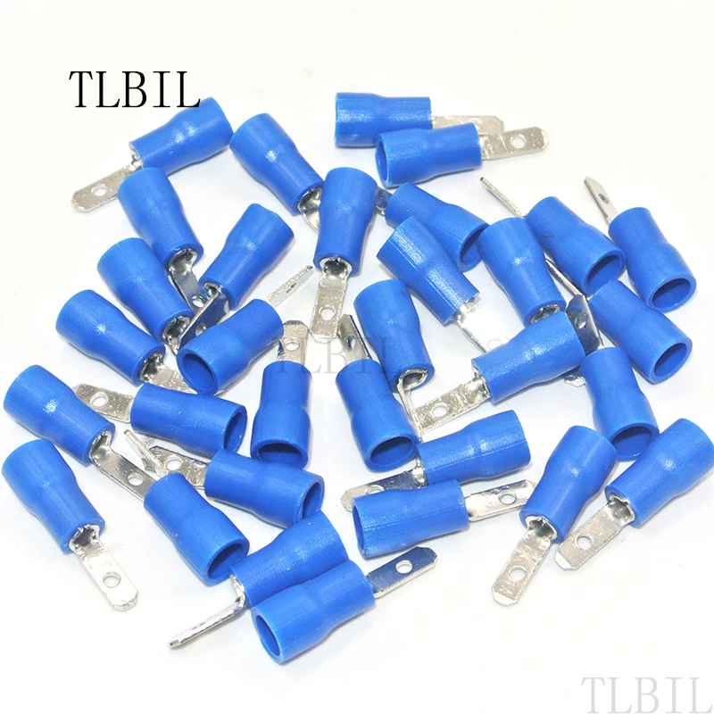 

1000pcs/bag blue MDD2-110 2.8mm Spade Crimp Terminal 2.8 mm Male Pre Insulated Electrical Connectors