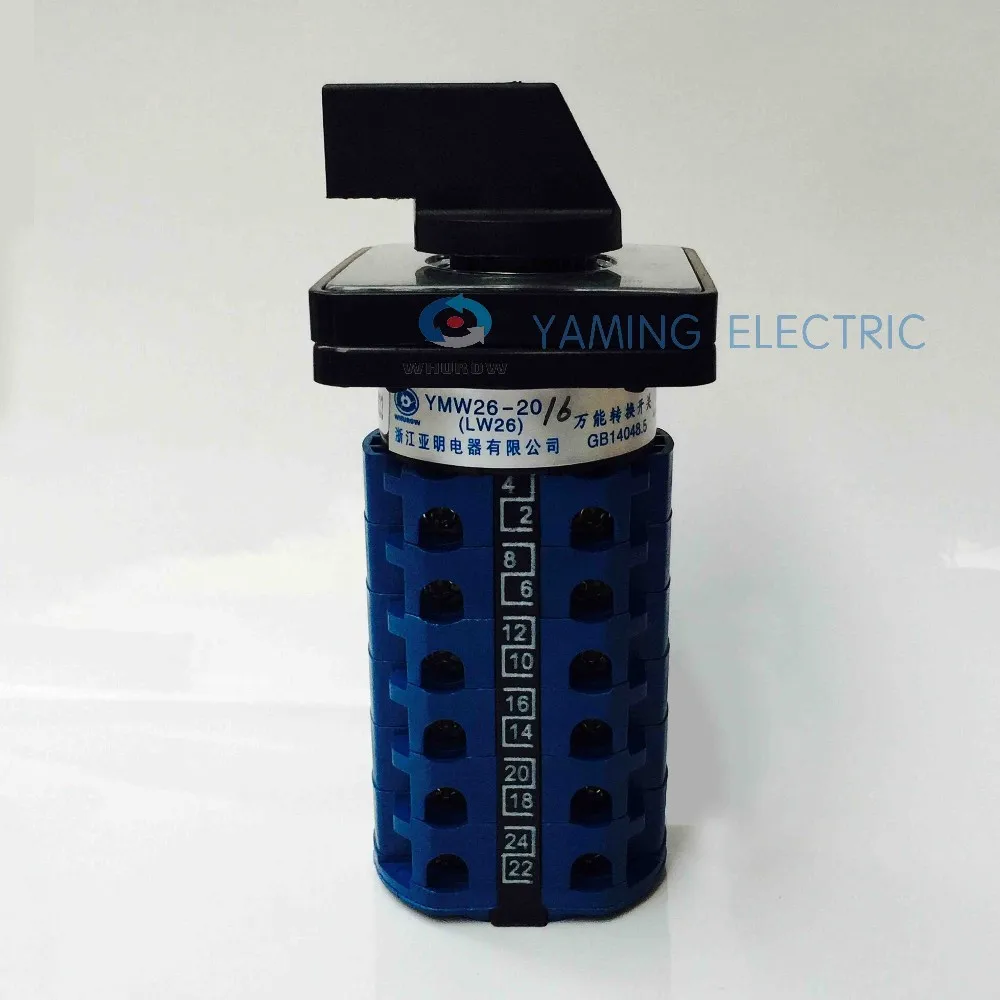 Terminais de Comutação Frete Grátis Interruptor Rotativo 3 Posição 660 v 20a 6 Fases 24 Elétrica Cam Ymw26-20 - 1 Pçs Mod. 247978 15 posição 660 v 20a 6 fases 24