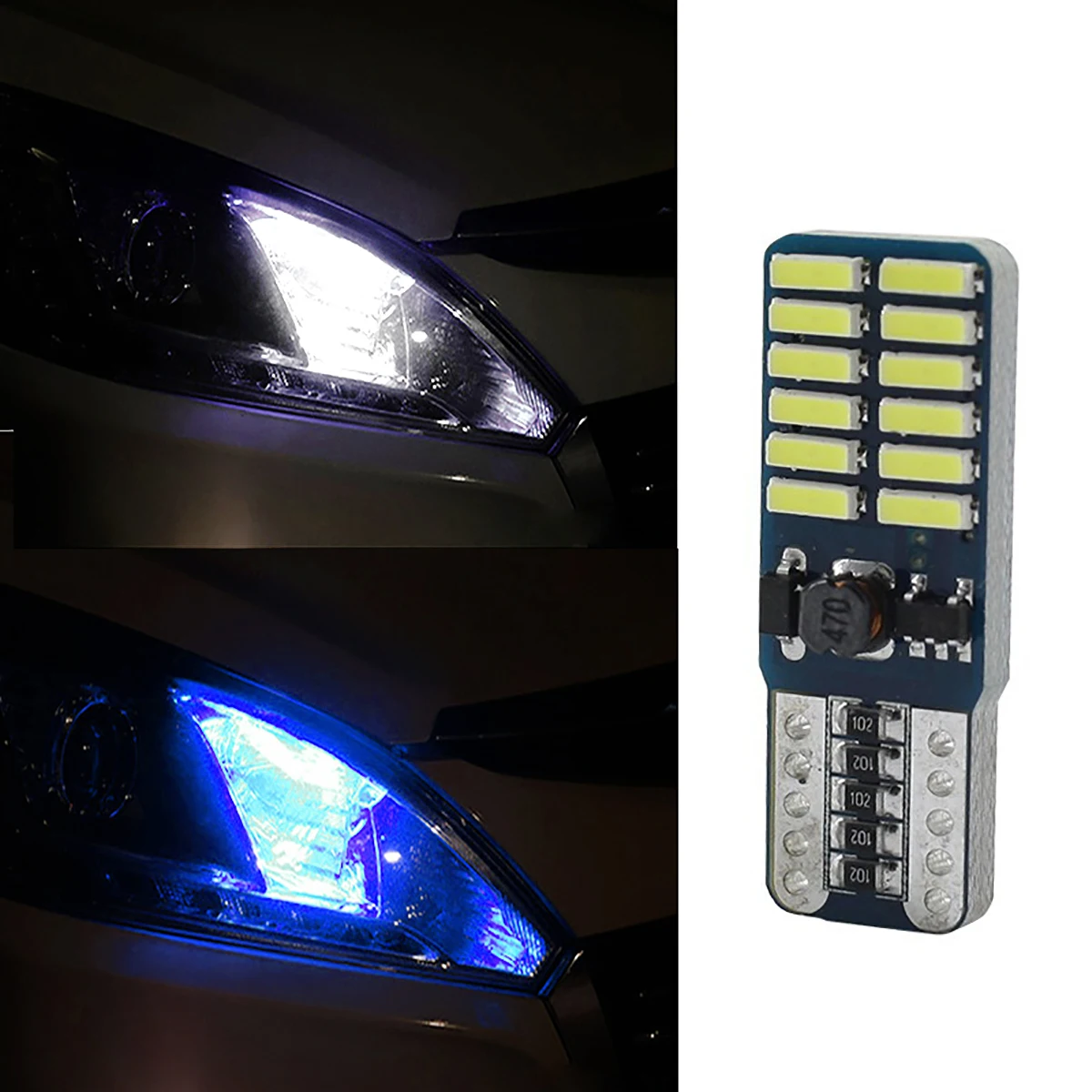 JOGMACHINE T10 24smd светодиодный светильник автомобиля CANBUS без ошибок 4014 12 В 24 в супер яркая прозрачная лампа белый красный синий фиолетовый