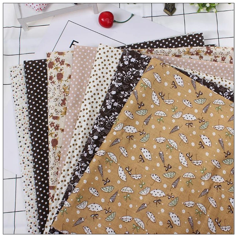 

7 Colors Patchwork High Quality DIY Sewing Mixed Style Floral Print 100% Cotton Fabric Cloth Material 7 Sheet 100cmx150cm-20 25