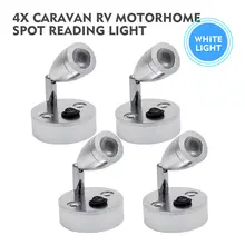 4 PCS 12 V 3 W LED Spot Luce di Lettura ON OFF Interruttore Per Auto Camper Van Caravan Boat Interni luce bianca