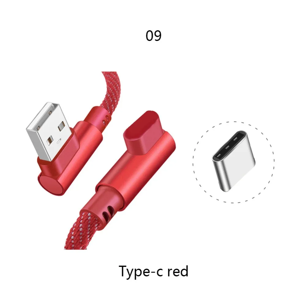 1 м высококачественный практичный кабель type-C с прямым углом 90 градусов USB 3,1 для синхронизации данных и зарядки медный сердечник для type C Android