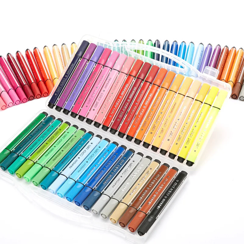 

Coloffice 12/18/24/36 Colors Watercolor Pen Children Drawing Pen With Seal Washable Color Pen Safe Non-Toxic Random Packaging