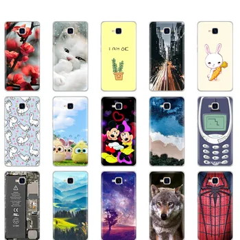 

case for Huawei Honor 5C Case Silicon russian Version Back Cover for Huawei Honor 5C Without Fingerprint Hole cute cat