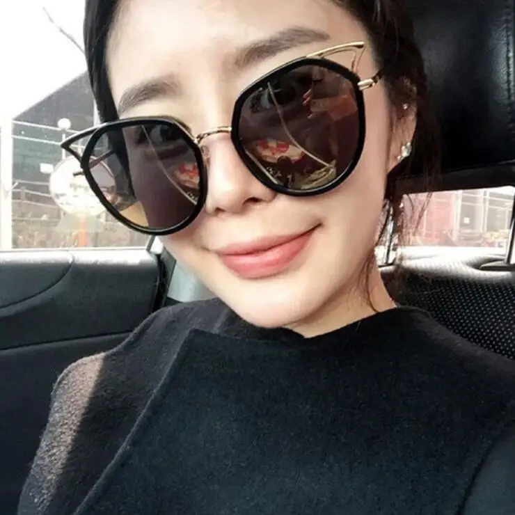 New Superior Quality Korea Fashion Cat Ear Sunglasses Trend Cat Eye