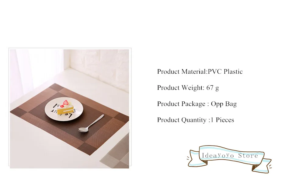 Plastic PVC Dining Table Mat Heat Insulation Non-Slip Simple Placemats Disc Pads Bowl Tableware Pad Coaster Kitchen Accessories (1)