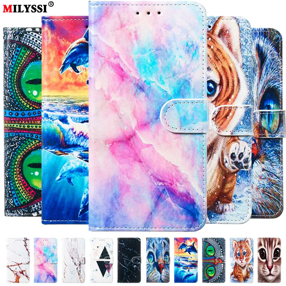 

Flip Case For Xiaomi Redmi 6 Pro Wallet Phone Case For Xiaomi Redmi Note 7 6 Pro Marble Pattern PU Leather Painted Case Cover