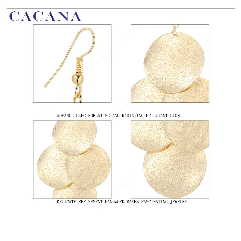 CACANA Dangle Long Earrings For Women 4 Big Sequin Bijouterie Hot Sale No.A770A771