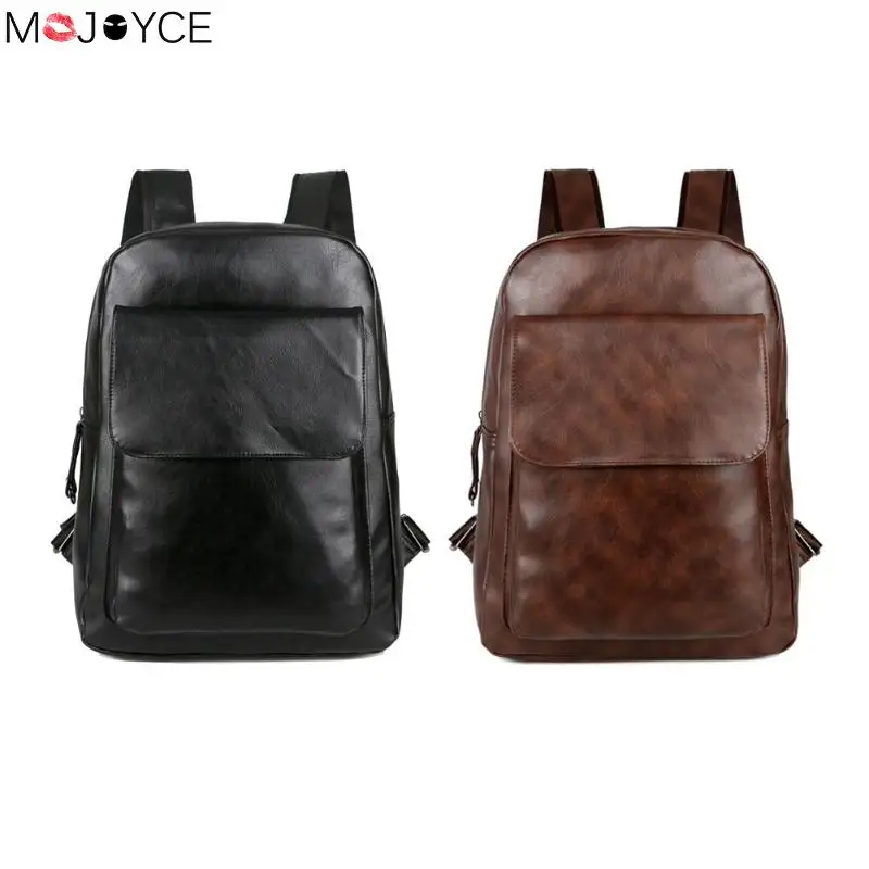 Casual Mochila hombre Mochila negocio Color sólido Simple PU cuero hombro Mochila Masculina Casual Mochila hombre Mochila negocio Color sólido Simple PU cuero hombro Mochila Masculina