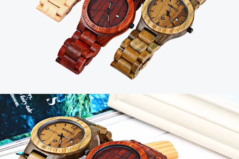 2017 BigBen Bewell Luxury Brand Wood Watch Men Analog Natural Quartz Movement Date Male Wristwatches Clock Relogio Masculino (15)