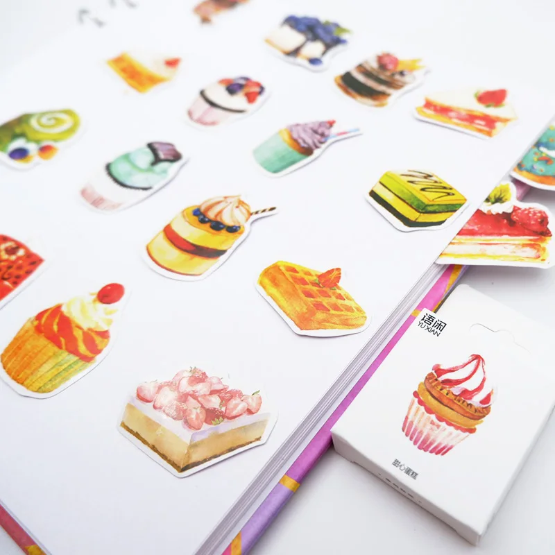 

50 Pcs/box Sweet heart cake paper sticker DIY diary album decoration stickers scrapbooking planner label Scrapbook stickers