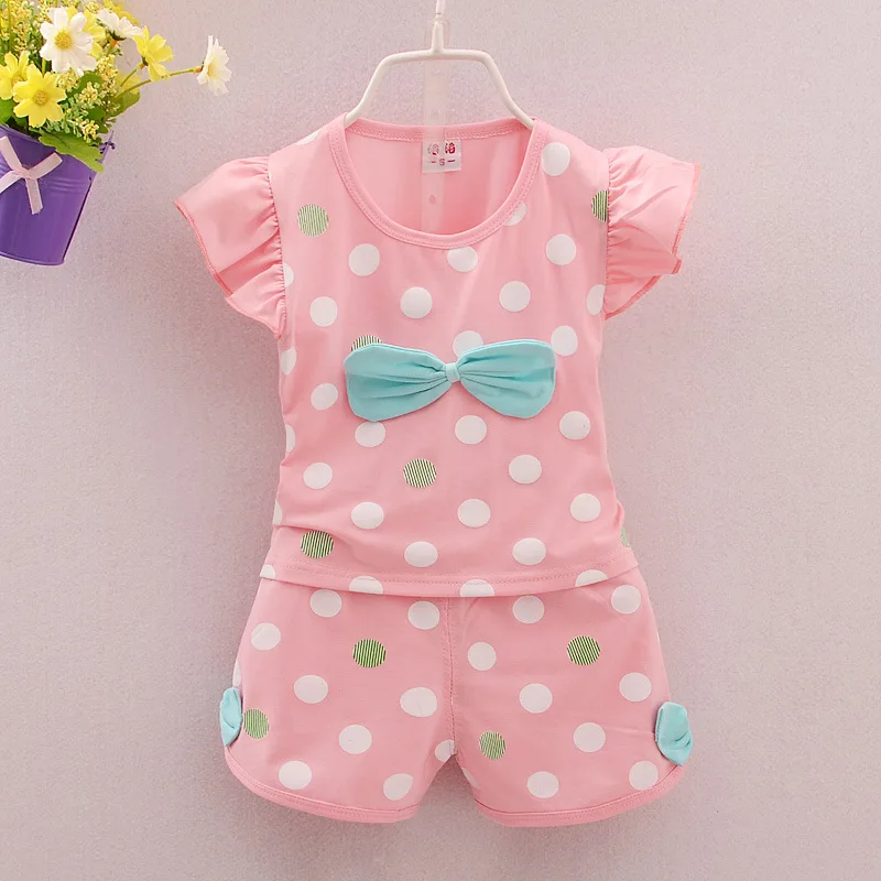 Buy Baby Girls Clothes Fashion Bow Tie Shirt +pants