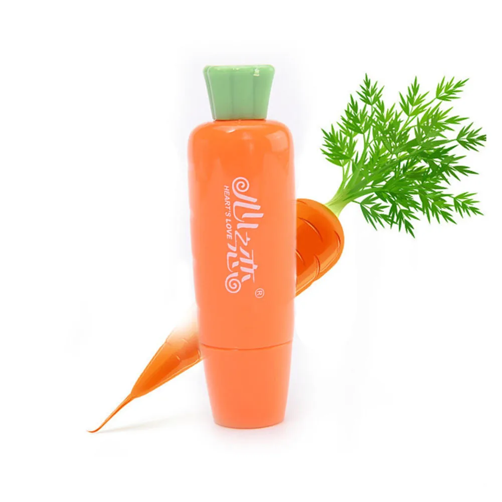 

LEARNEVER 1pc Carrot Lip Balm High Quality Moisturizing Longlasting Lip Balm Colorless Women Men Water Run Lip Care Color Random