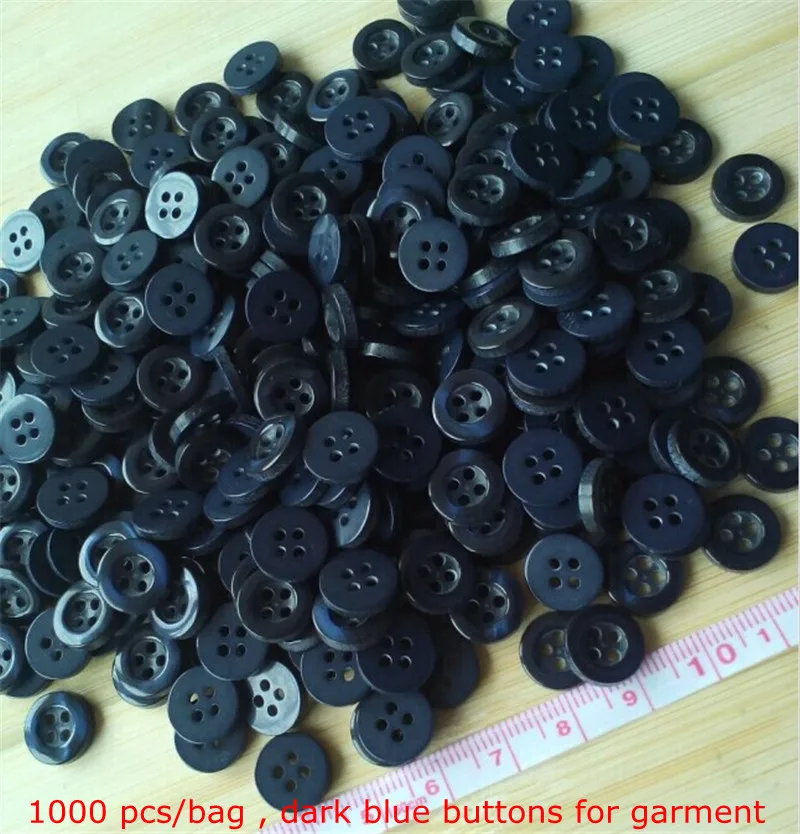 

11 mm New design 4 holes Round Dark blue garment buttons for shirt 1000 pcs/lot