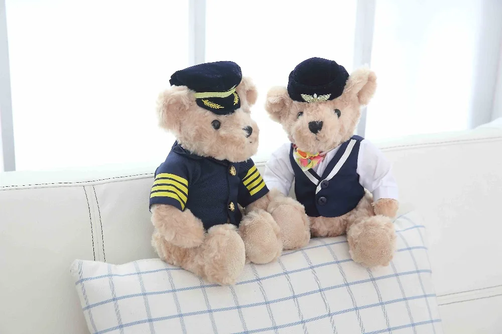 1 шт. 28 см милый пилот плюшевый мишка плюшевая игрушка капитан медведь кукла подарок на день рождения Детская игрушка кукла чучело игрушки для детей