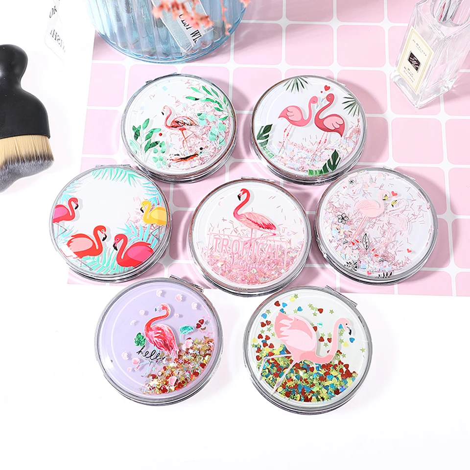 Компактное карманное косметическое зеркало для макияжа складное увеличительное