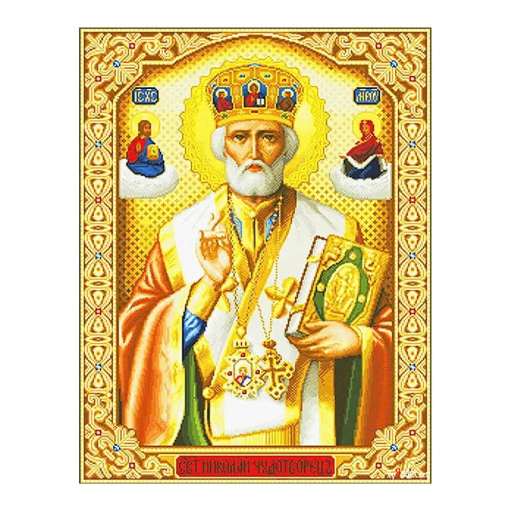 

Portrait Religion Diamond Painting Full Round New DIY Sticking Drill Cross Embroidery 5D simple Diamond embroidery
